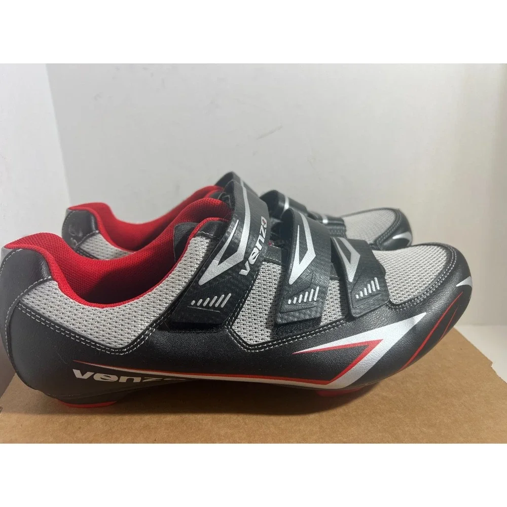 Venzo MX Men's Bicycle Bike Shoes Size 10 Multicolor Three Strap Adjustable NWOT